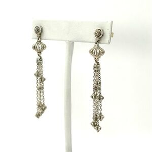Lagos Caviar Sterling Silver Birdcage Tassel Drop Earrings